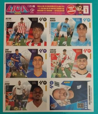 3 Láminas Panini Liga Este 25 26 Invierno N° 1 2 4