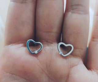 Pendientes de Plata con Forma de Corazón