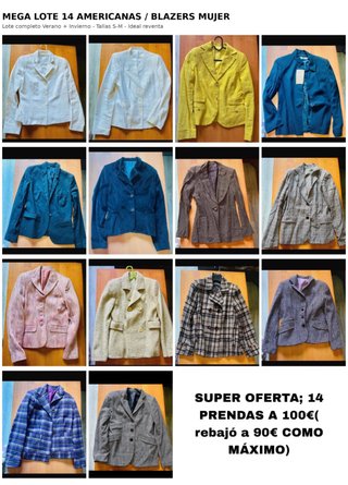 Lote 14 Americanas/Blazers Mujer Tallas S-M