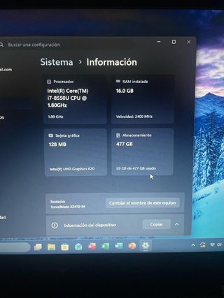 Portátil Acer TravelMate i7 16GB RAM 500GB SSD