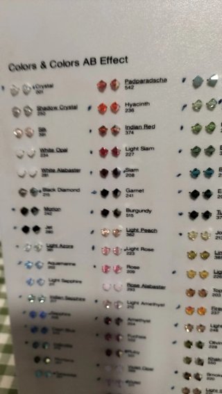 Tabella veri cristalli Swarovski