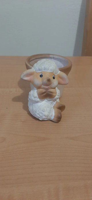 Portacandele pecora ceramica