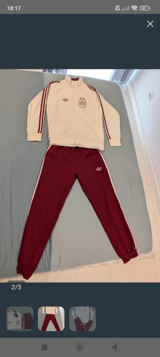 Chándal España Adidas Blanco y Rojo