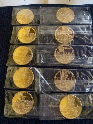 Colección 10 Medallas JJOO Oro 22k