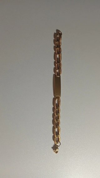Pulsera dorada eslabones con placa