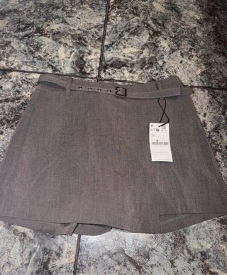 Falda pantalón gris Zara Talla S