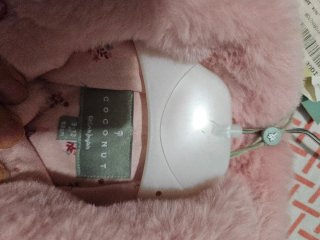Abrigo rosa peluche con lazo