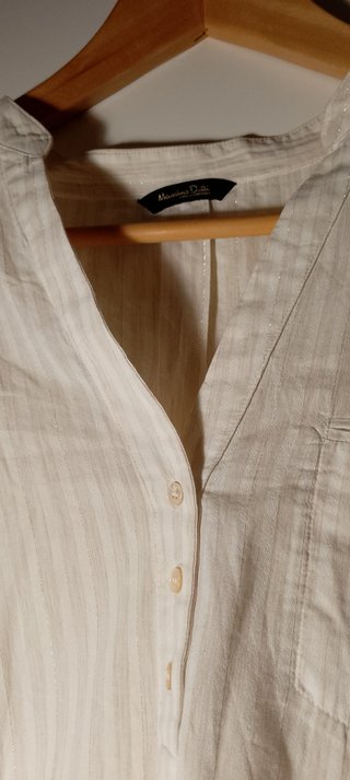 Camisa mujer beige de Massimo Dutti