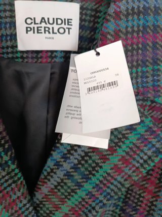Abrigo Claudie Pierlot cuadros multicolor