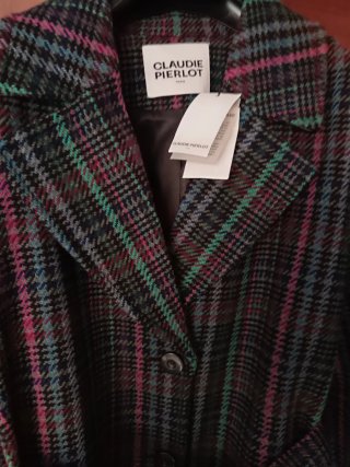 Abrigo Claudie Pierlot cuadros talla 40