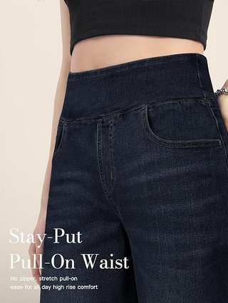 Vaqueros Rectos Mujer Cintura Alta Denim Flexible