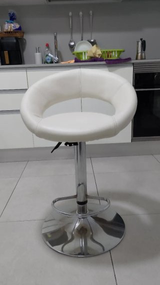 4 Taburetes con Asiento Ajustable Blanco