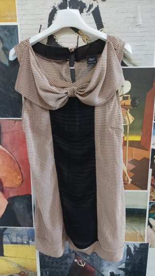 Top donna beige e nero