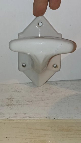 Pareja tiradores cerámica vintage blancos antigua