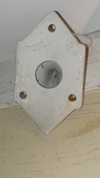 Pareja tiradores cerámica vintage blancos antigua