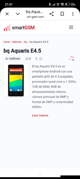 Bq Aquaris E4-5 Negro