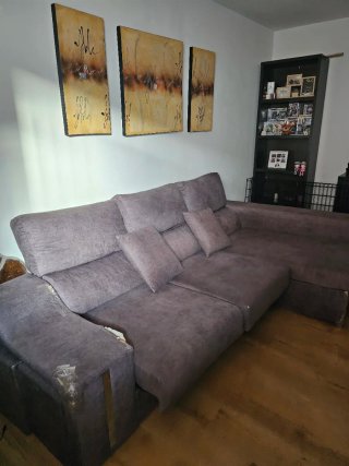 Sofá Chaise Longue Gris