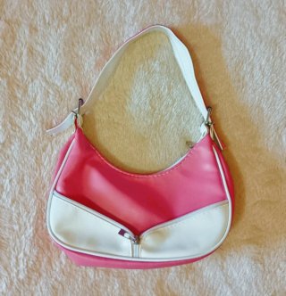 Bolso Vintage Rosa y Blanco