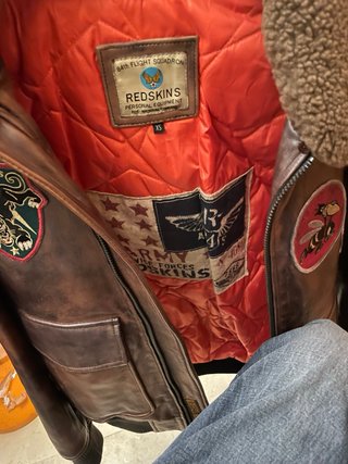 Chaqueta Cuero Aviador Redskins Talla XS