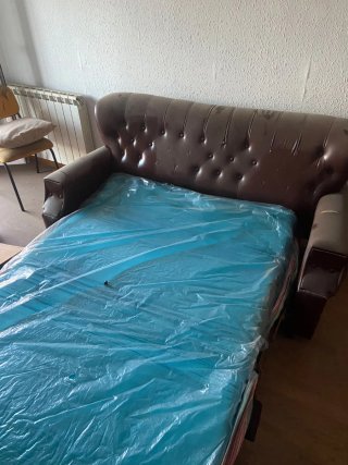 Sofá Cama Marrón y Multicolor