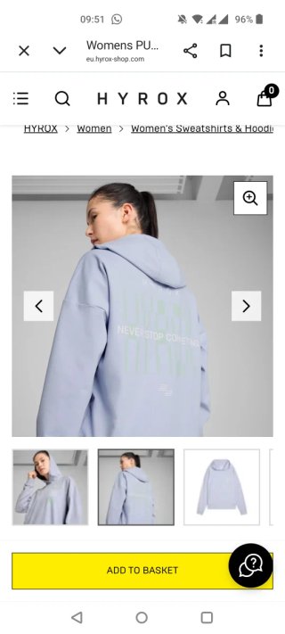 Sudadera PUMA x HYROX Cloudspun Azul Talla S