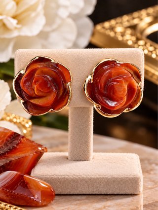 Pendientes Flor de Cornalina