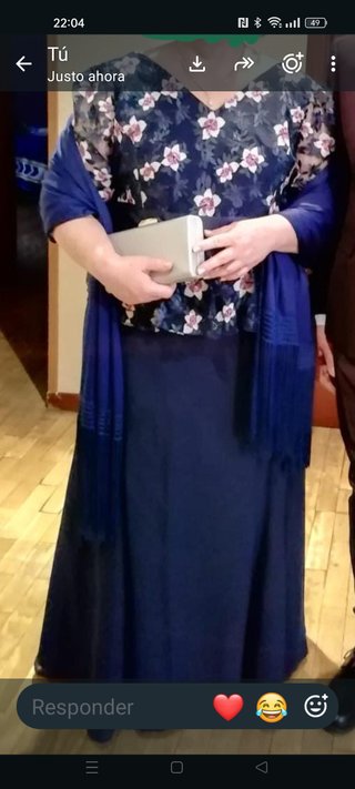 Vestido de Fiesta Azul Talla 50