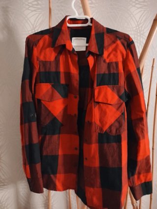 Camisa Zara cuadros roja y negra Talla XS