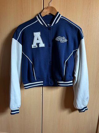 Bomber Mujer Azul y Blanco Talla Única