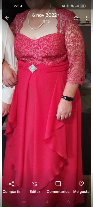 Vestido de Fiesta Rojo Talla 50/52