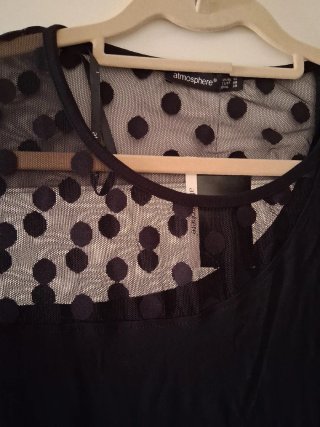 Vestido Negro Semitransparente Primark Talla M