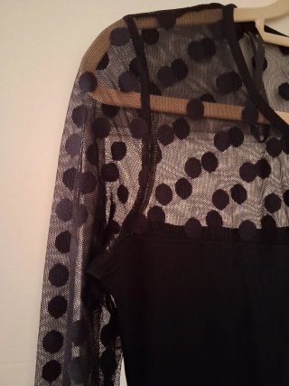 Vestido Negro Semitransparente Primark Talla M