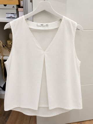 Camisa Mango Blanca Vestir Sin Mangas