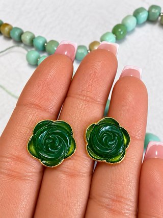 Pendientes Flor Aventurina Hasbun