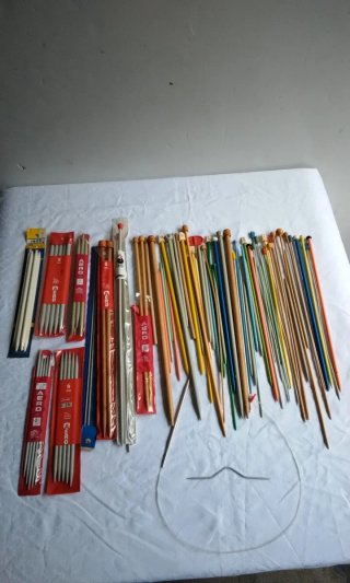 Lote agujas tejer lana manual