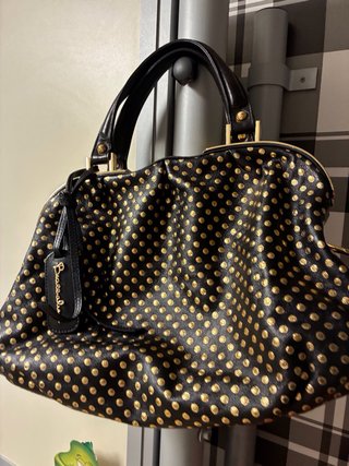 Bolso Braccialini Negro con Lunares Dorados