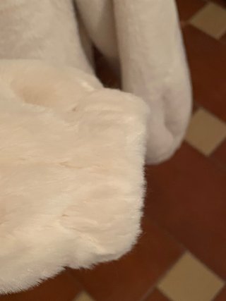 Abrigo de pelo sintético beige, Talla S