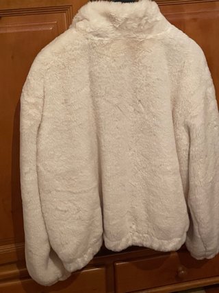 Abrigo de pelo sintético beige, Talla S