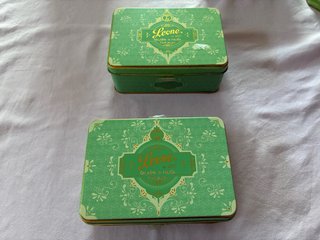 2 scatole latta Leone Gelatine di Frutta