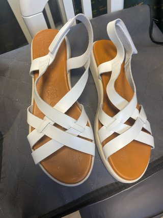 Sandalias Blancas Talla 39 piel