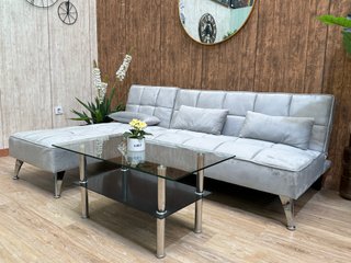 Sofá Cama Chaise Longue Gris