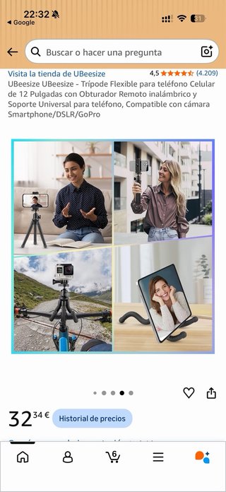 Trípode UBeesize + Mando Bluetooth
