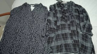 2 Blusas de Mujer Tonos Grises Talla M/L