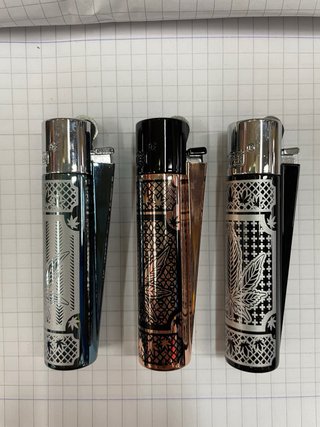 Set 3 Accendini Clipper Metal foglia