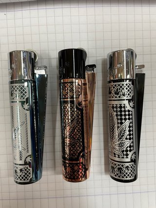 Set 3 Accendini Clipper Metal foglia