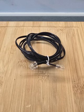 Cable Telefónico RJ11 Macho-Macho Negro