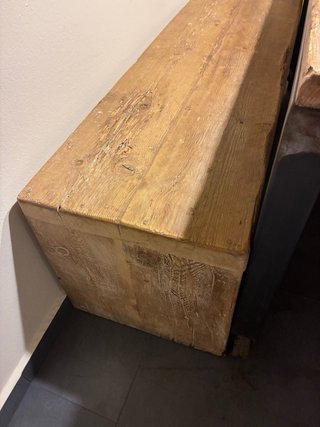Mesa de Comedor de Madera y Hierro con Banco