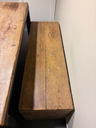 Mesa de Comedor de Madera y Hierro con Banco