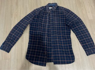 Camisa de cuadros Zara Man azul