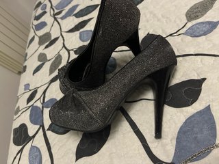 Zapatos y Bolso de Fiesta Plateados